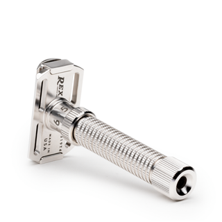 Rex Supply Co. Ambassador DeLuxe Rhodium Adjustable Stainless Steel DE Razor RSC-101R