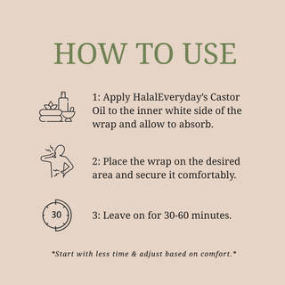 Castor Oil Pack with 8oz Amber Bottle of Castor Oil - (EXCLUSIVE BUNDLE)