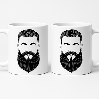 Pasteur Beard & Mustache Minimalist Mug – Bold Barbershop-Inspired Design