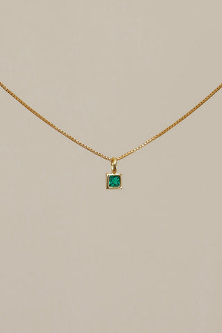 SQUARE BEZEL BIRTHSTONE CHARM