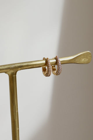 OVAL CZ HUGGIE HOOPS