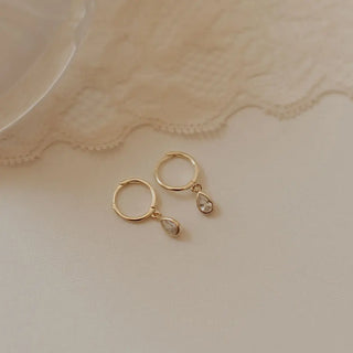 April Raindrop Dangle Hoops
