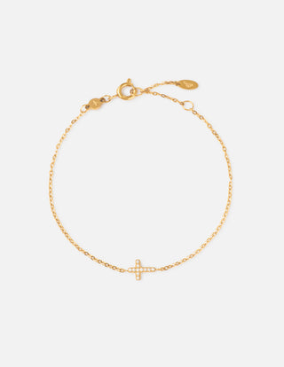 Dainty Gem Cross Link Bracelet