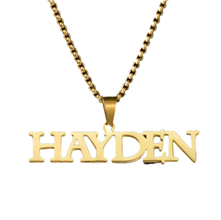 Custom Name Box Chain Necklace