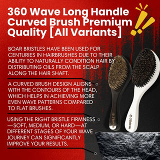 360 Wave Long Handle Curved Brush Premium Quality [All Variants]
