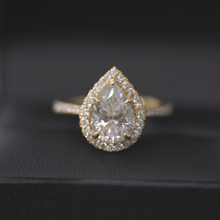 2.0ct Pear Cut Moissanite Diamond Engagement Ring