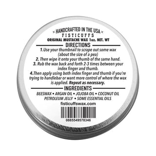 Fisticuffs Original Hold "OG" Scent Mustache Wax 1 Oz. Tin