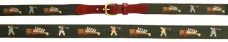 Charleston Belt Golf Forever Leather Needlepoint Belt