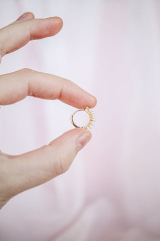 Pearl Huggie Hoop