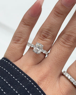 2.5ct Elongated Cushion Cut Eternity Engagement Ring