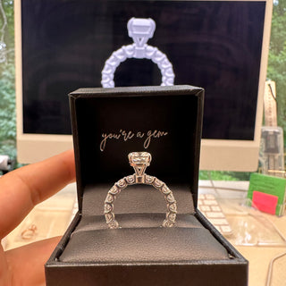2.5ct Elongated Cushion Cut Eternity Engagement Ring