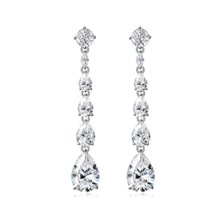 Pear Cut Bridal Drop Earrings