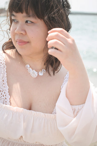 Aquamarine Necklace in Shell