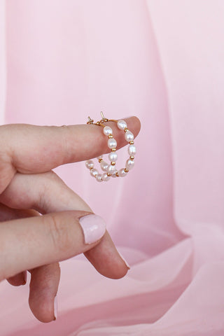 Paige Pearl Beaded Hoop