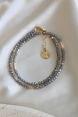 MEDIUM CRYSTAL DOUBLE WRAP BRACELET