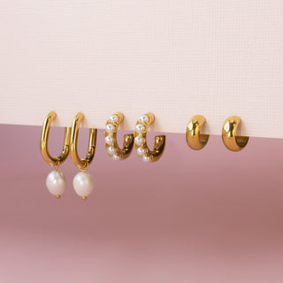 Vesta Pearl Hoop Earrings