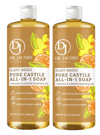 Orange & Ginger All in 1 Castile Soap - Thin Formula