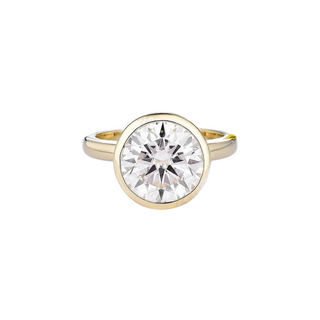4.5ctw Round Cut Moissanite Bezel Set Solitaire Engagement Ring