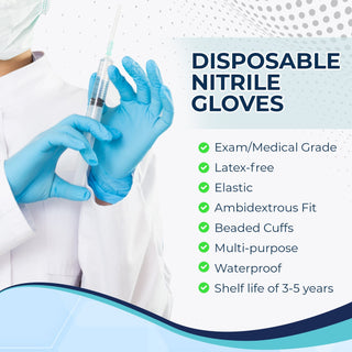 Nitrile Exam Gloves 5 mil - Blue