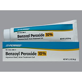 Perrigo 10% Benzoyl Peroxide Acne Treatment Gel 90gm Tube