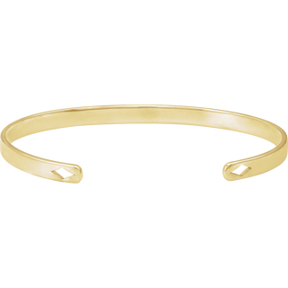 Juliette 14K Yellow Gold Engravable Diamond Cuff Bracelet