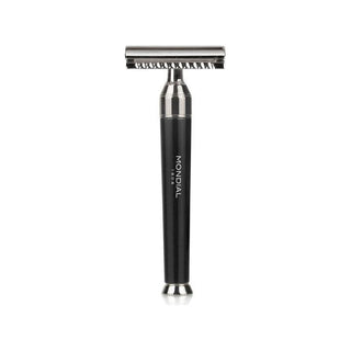 Mondial 'Premium' Safety Razor with Handle in Black Resin & Chrome RA-100-NS
