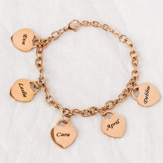 Custom Name Heart Charm Bracelet