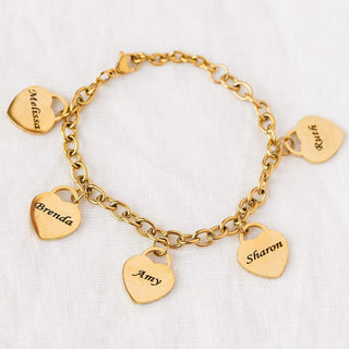 Custom Name Heart Charm Bracelet