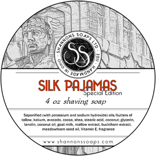 Shannons Soap Silk Pajamas Shaving Soap 4 Oz