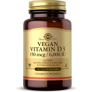 Solgar Vegan Vitamin D3 150mcg 6000IU 100 Softgels / 5 Oz