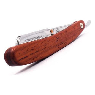 Parker SRRW Clip-Type Rosewood Handle Stainless Steel Straight Barber Shavette Razor