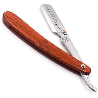 Parker SRRW Clip-Type Rosewood Handle Stainless Steel Straight Barber Shavette Razor