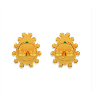Starburst Stud Earrings - Green Strawberry Quartz