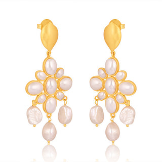 Swept Away Drop Earrings - Pearl