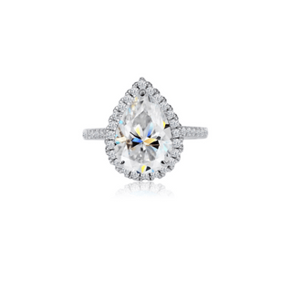 2.0ct Pear Cut Moissanite Diamond Engagement Ring