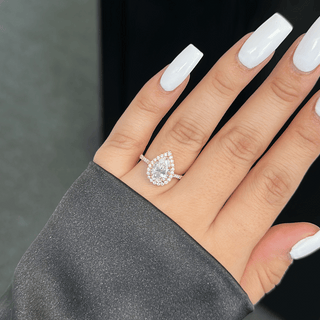 2.0ct Pear Cut Moissanite Diamond Engagement Ring