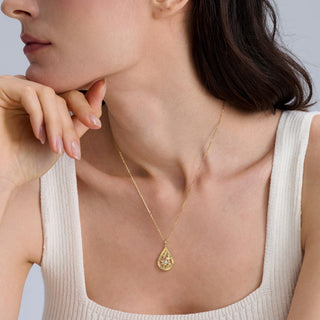 Parable of the Workers in the Vineyard Dove Cross Pear Pendant Necklace