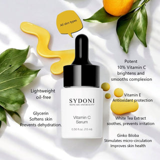 SYDONI VITAMIN C BRIGHTENING SERUM | Smooth, Hydrate & Glow .5 FL. OZ.