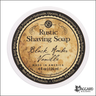 WSP Black Amber Vanille Rustic Shaving Soap 125g