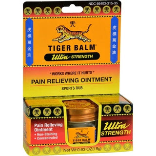 Tiger Balm Pain Relieving Ointment, Non-Staining Ultra Strength 0.63 Oz