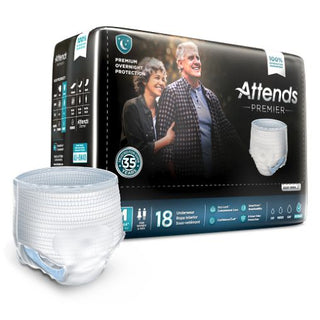 Attends Premier Premium Overnight Protection Underwear M  34" - 44" 18x