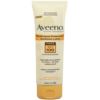Aveeno Continuous Protection Face Sunblock SPF 100 3 oz