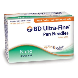 BD Ultra-Fine Nano Pen Needle: 4mm, 32 Gauge, 100 Count