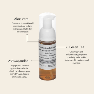 Gentle Foaming Facial Cleanser – Aloe, Apple & Ashwagandha for All Skin Types