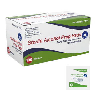 Dynarex Sterile Alcohol Prep Pads Medium 20/100/cs