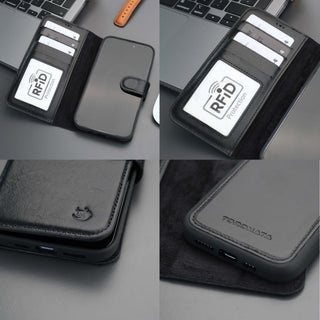 Casper Leather iPhone 15 Pro Max Wallet Case | Detachable MagSafe Compatible RFID Protection