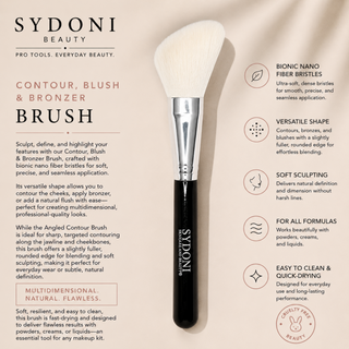 SYDONI CONTOUR, BLUSH & BRONZER BRUSH - Bionic Nano Fiber Bristles