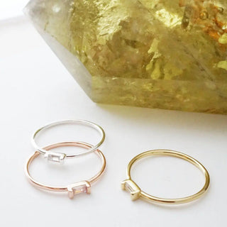 Crystal Baguette Ring
