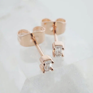 Crystal Baguette Studs