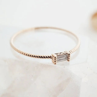 Crystal Baguette Twist Ring
